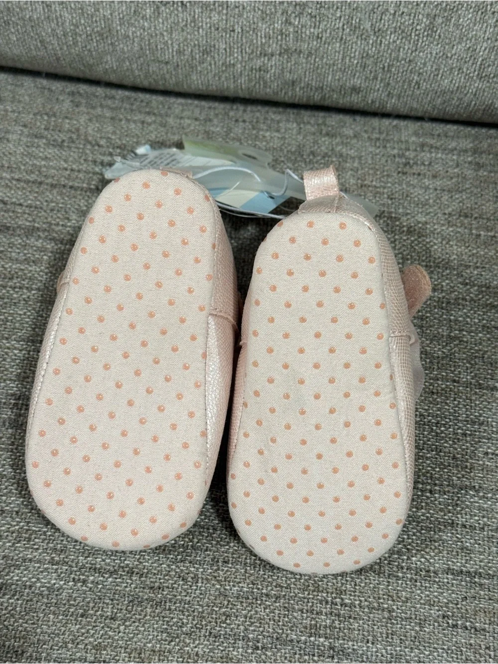 Cat & Jack Baby Girl Pink Bow Shimmer Dress Shoes Crib Booties 9-12 months NWT
